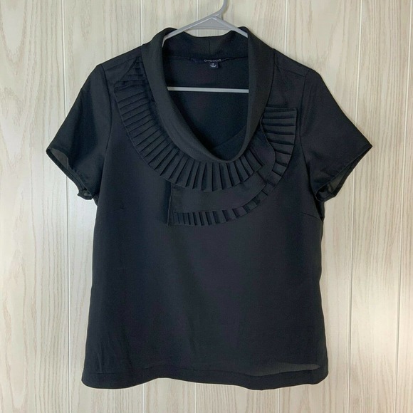 Chadwicks Tops - Chadwicks Black Short Sleeved Blouse Cowel Neck 12
